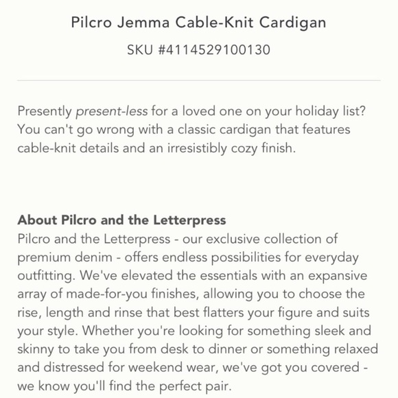 NWTAnthropologie Pilcro Jemma Cable-Knit Cardigan - Picture 7 of 9